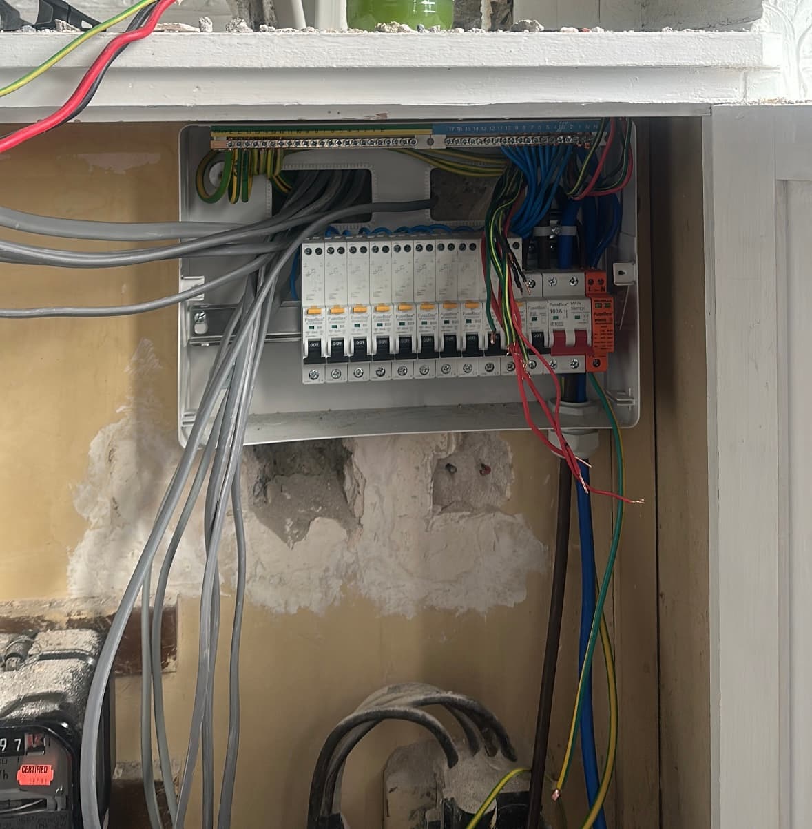 The Hatch Staple Hill coffee shop renovation - electrical installation in progress