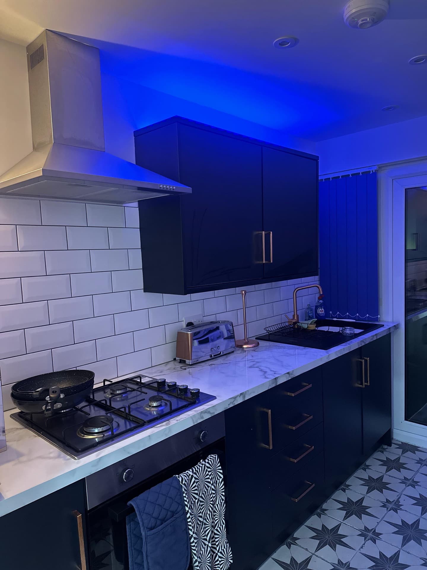Feature lighting installation showing modern interior illumination