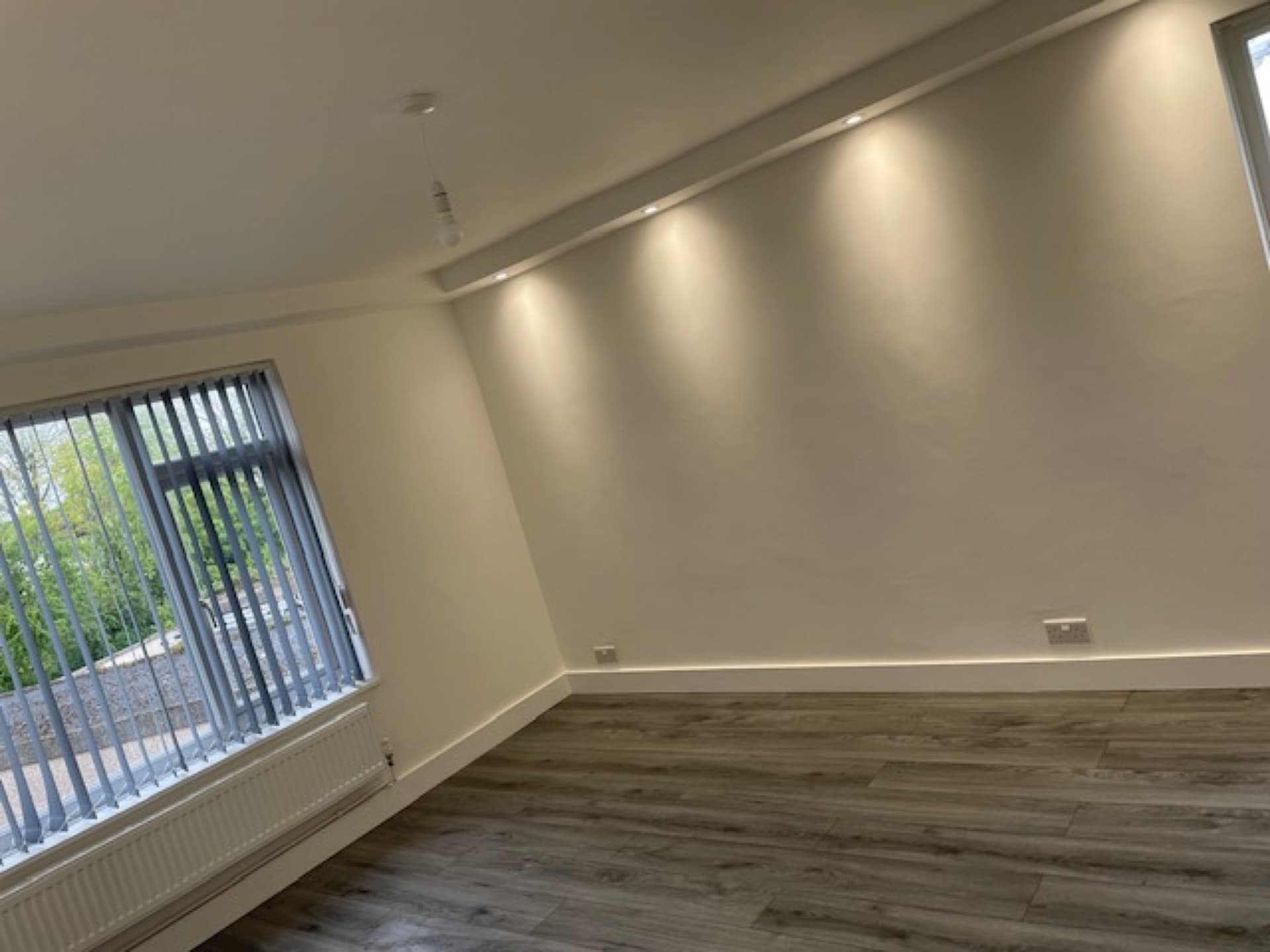 Professional lighting design installation in contemporary home