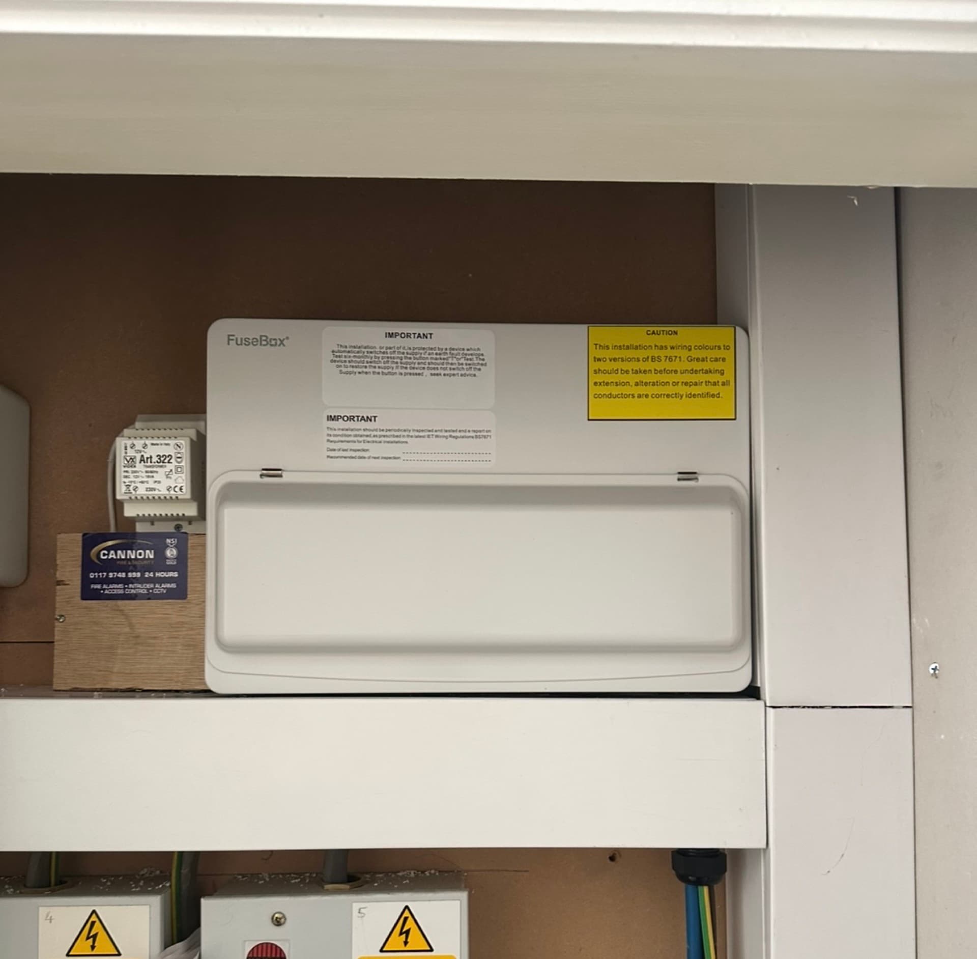 Interior electrical installation showcasing lighting and wiring work