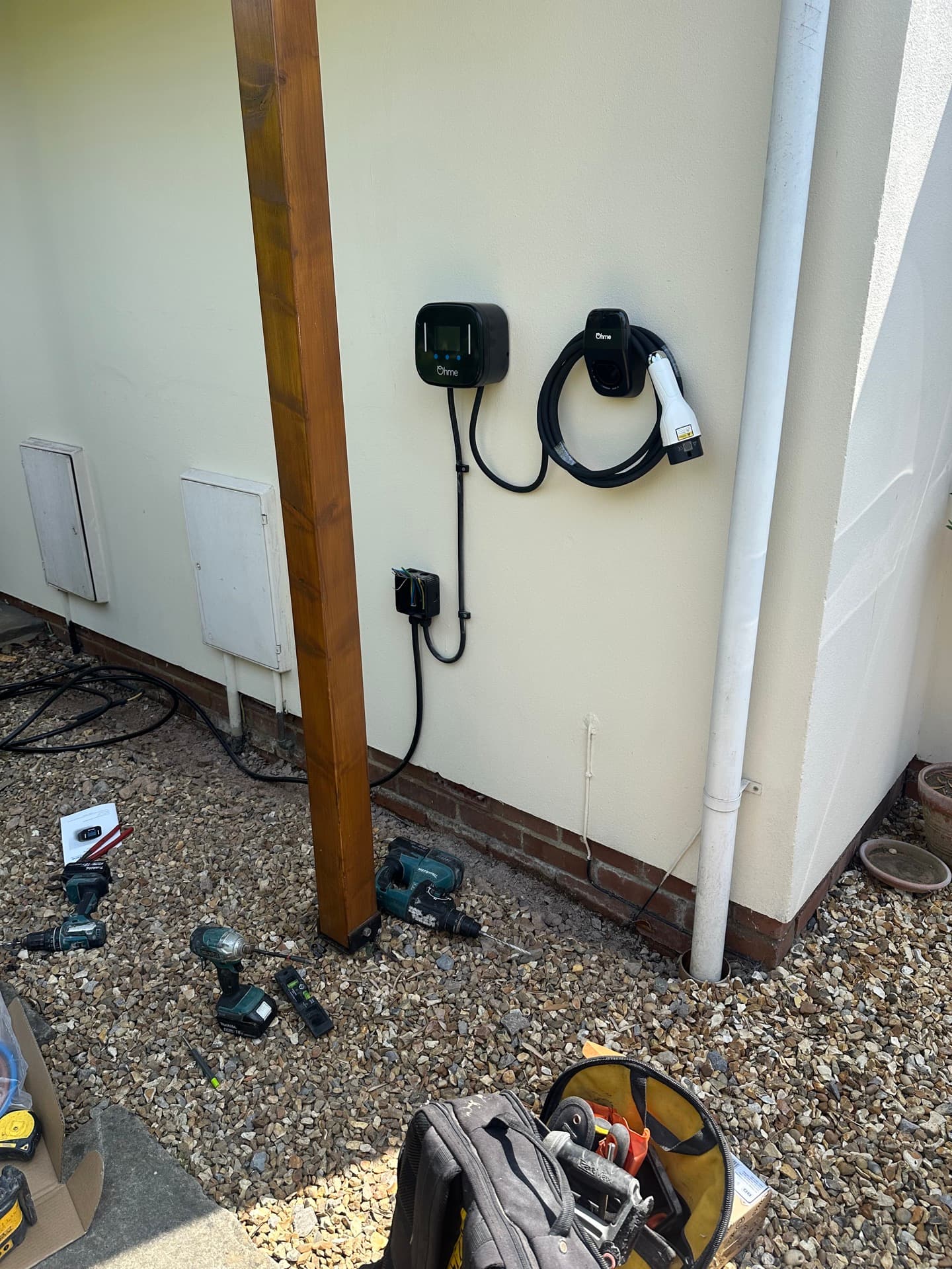 Residential rewiring and electrical installation work in progress