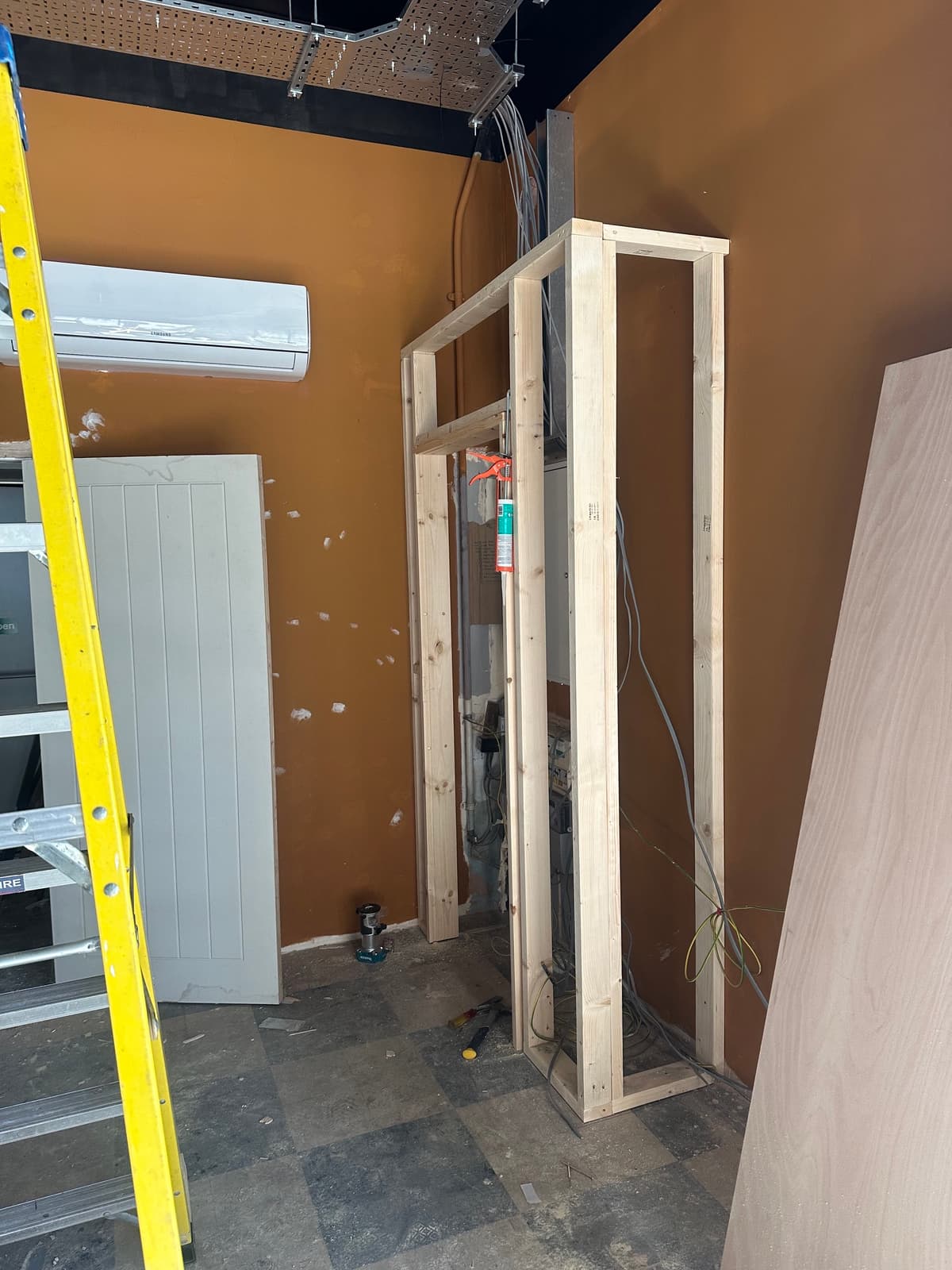 Patterned tiled flooring laid during the renovation